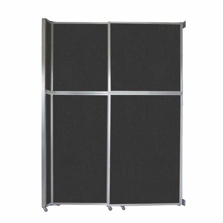 Versare Operable Wall Sliding Room Divider 6'10" x 10'3/4" Black Fabric 1072202-1